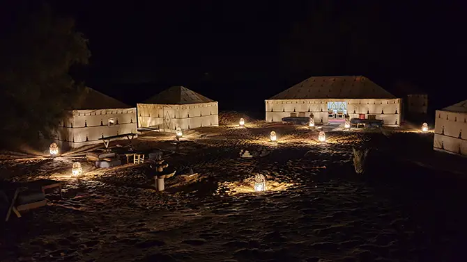 Luxury desert camp in Merzouga Morocco