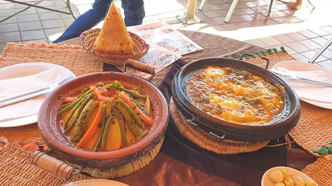 Traditional Moroccan food in Merzouga
